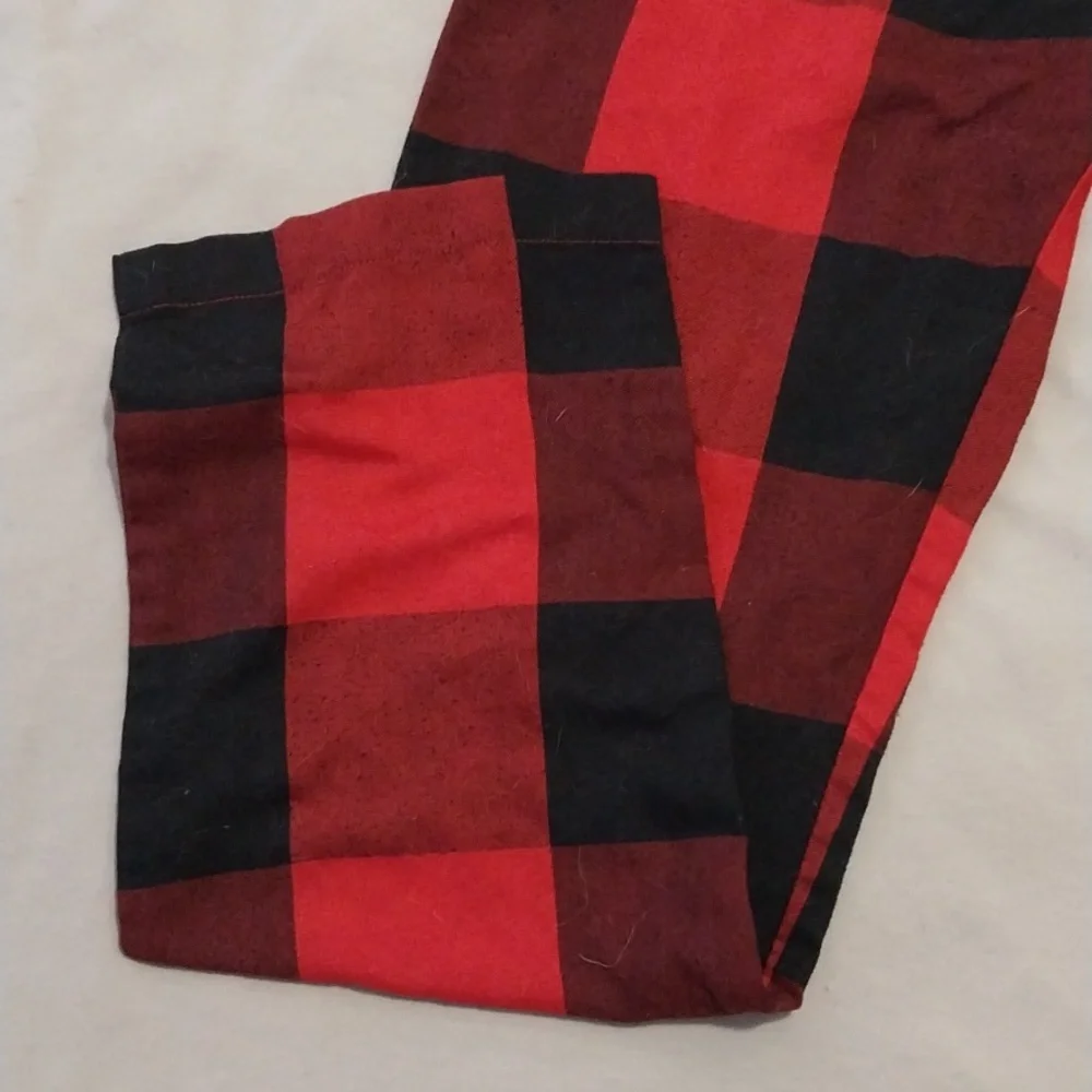 Old Navy Kids Red and Black Check Pajama Bottoms Large 10/12